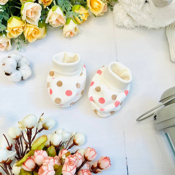 Пинетки для новорожденного Bebika, состав: 80% натуральный хлопок, 20% полиэстер, 0-3 мес. (20/2-2)